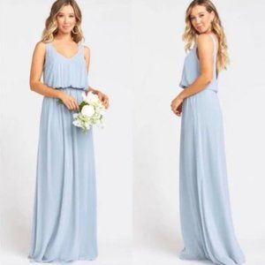 NWOT Show Me Your MuMu Steel Blue Chiffon Kendall Maxi Dress | Size XS